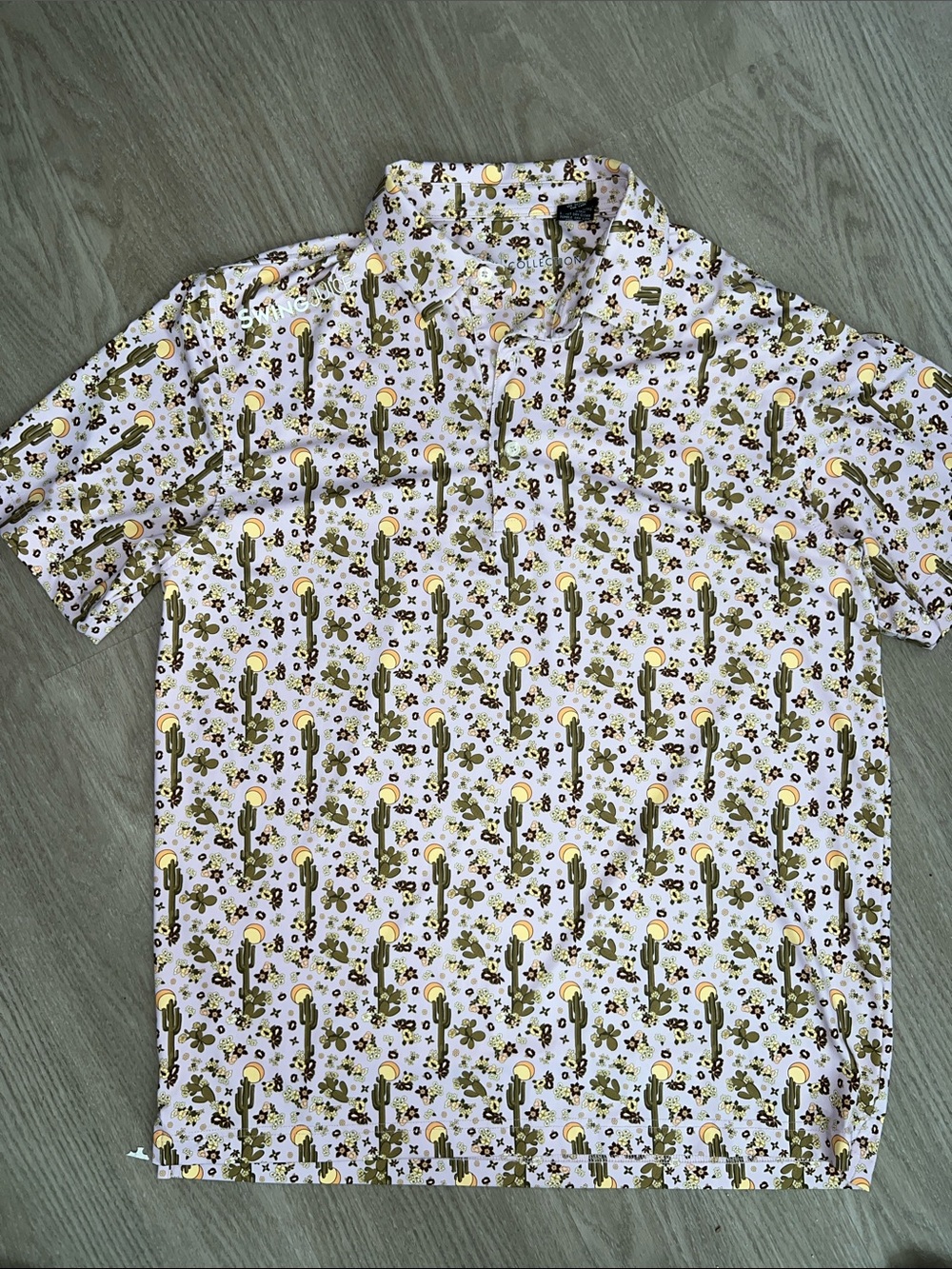 Swing Juice Desert Cactus Men's polo golf shirt
